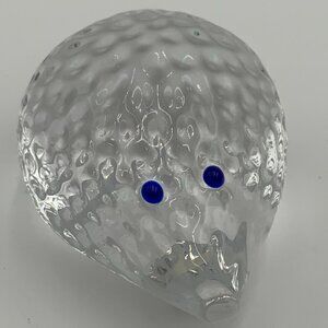 Czech Republic Bohemian Mottl Glas Hedgehog Paperweight / Figurine